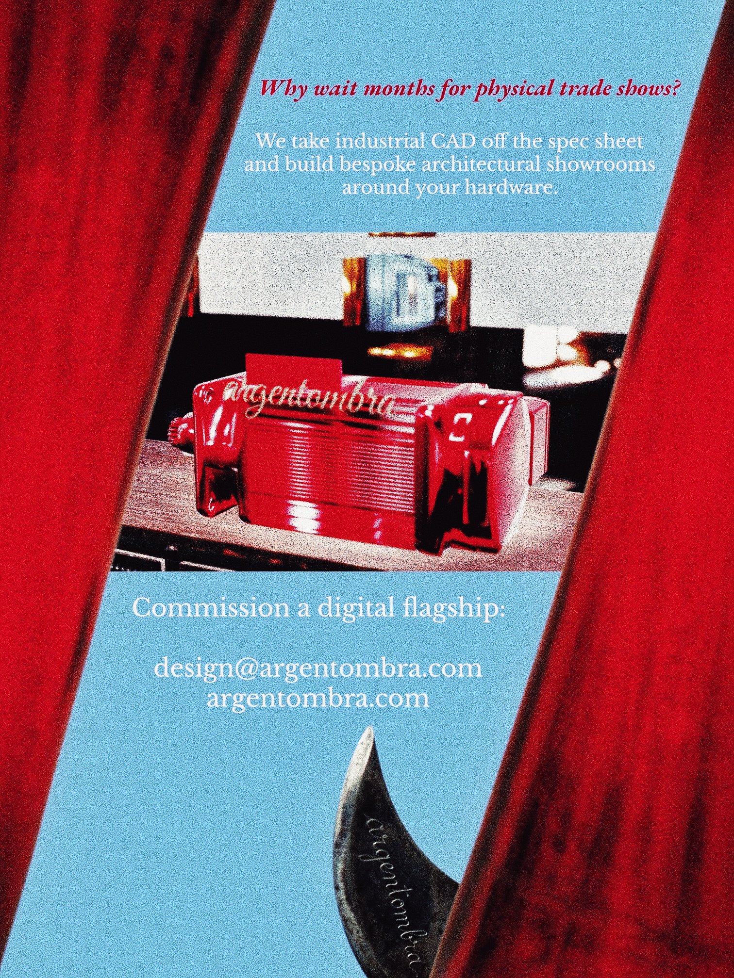 Nº 5 — Cast Iron and Candy Red. Staged in Our Gallery.